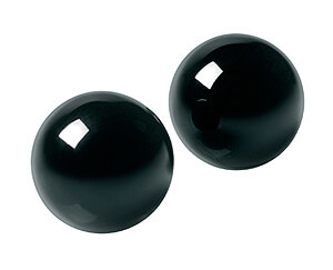 Sklenené vaginálne guličky Master Series Jaded Glass Ben Wa Balls, priemer 3 cm