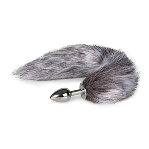 Šedý líščí chvostík EasyToys Fox Tail Plug no.5 strieborný análny kolík