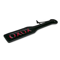 Plácačka EasyToys Black Leather Paddle XOXO čierna kožená