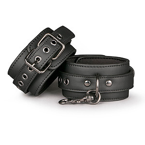 Easytoys Fetish Collection Black Leather Ankle Cuffs čierna kožená putá na členky