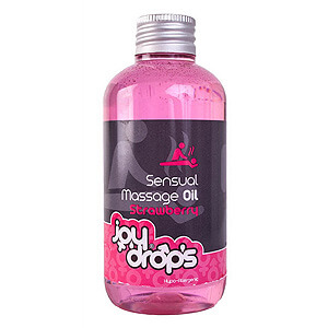 JoyDrops Sensual Massage Oil Strawberry 250ml vášnivý masážny olej