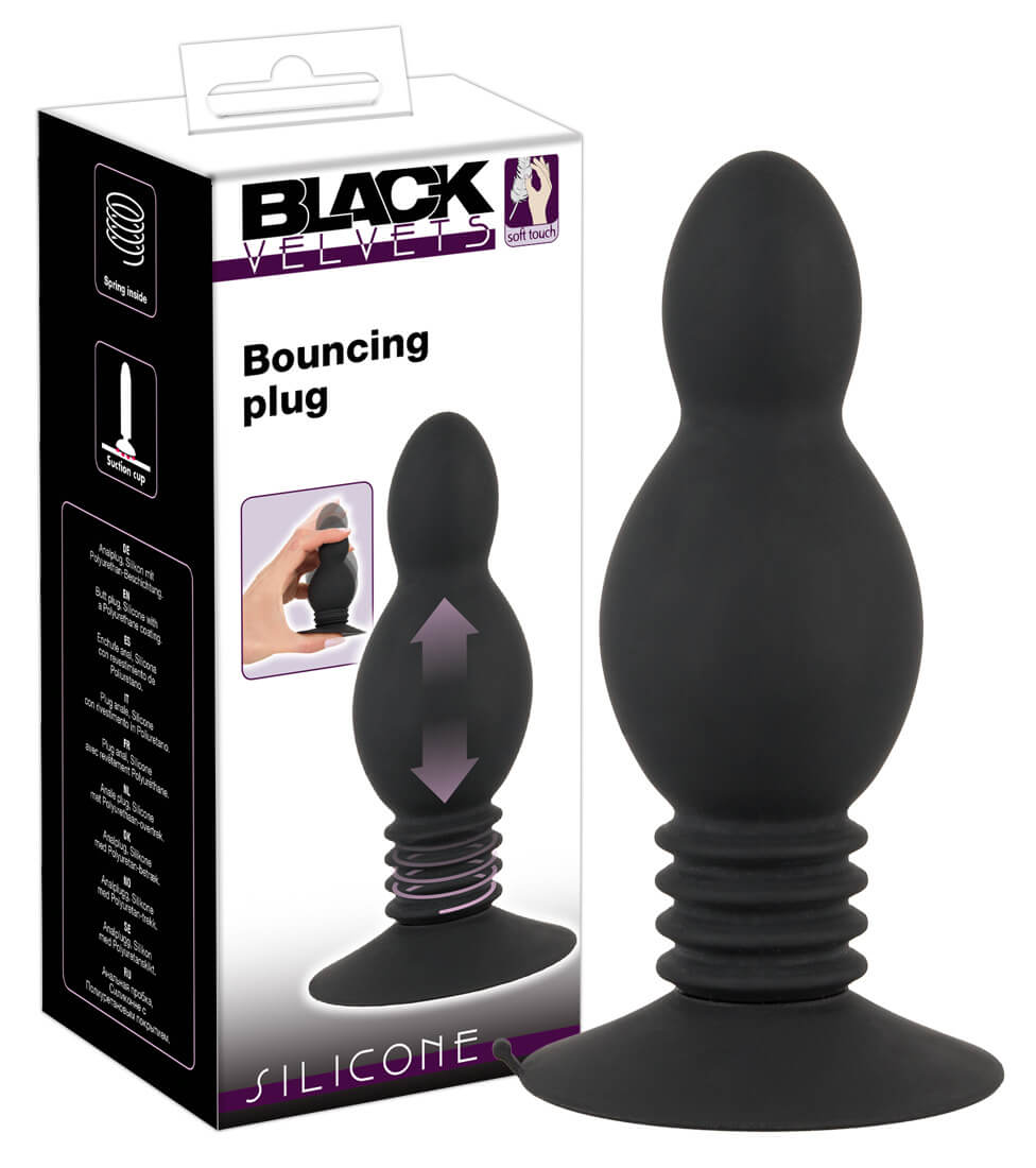 Black Velvets Bouncing Plug análny kolík s pružinou