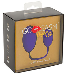 GoGasm Pussy & Ass Balls Purple, čierne guličky do vagíny a análu 3,9cm