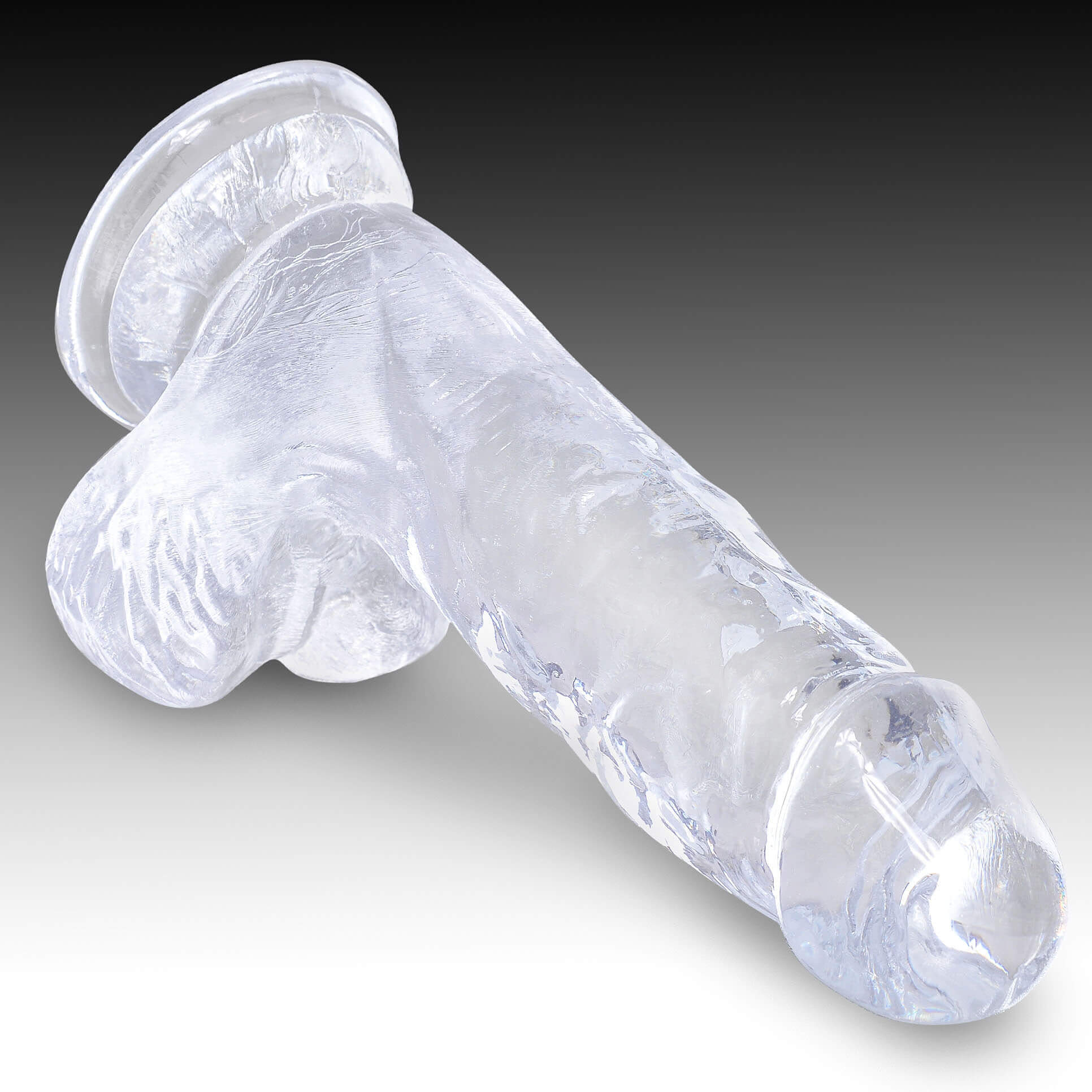 Číre dildo s guľami Pipedream King Cock Clear 5" (13 cm)