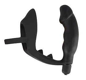 Black Velvets Ring & Vibro Plug - vibračný masér prostaty a krúžok okolo penisu