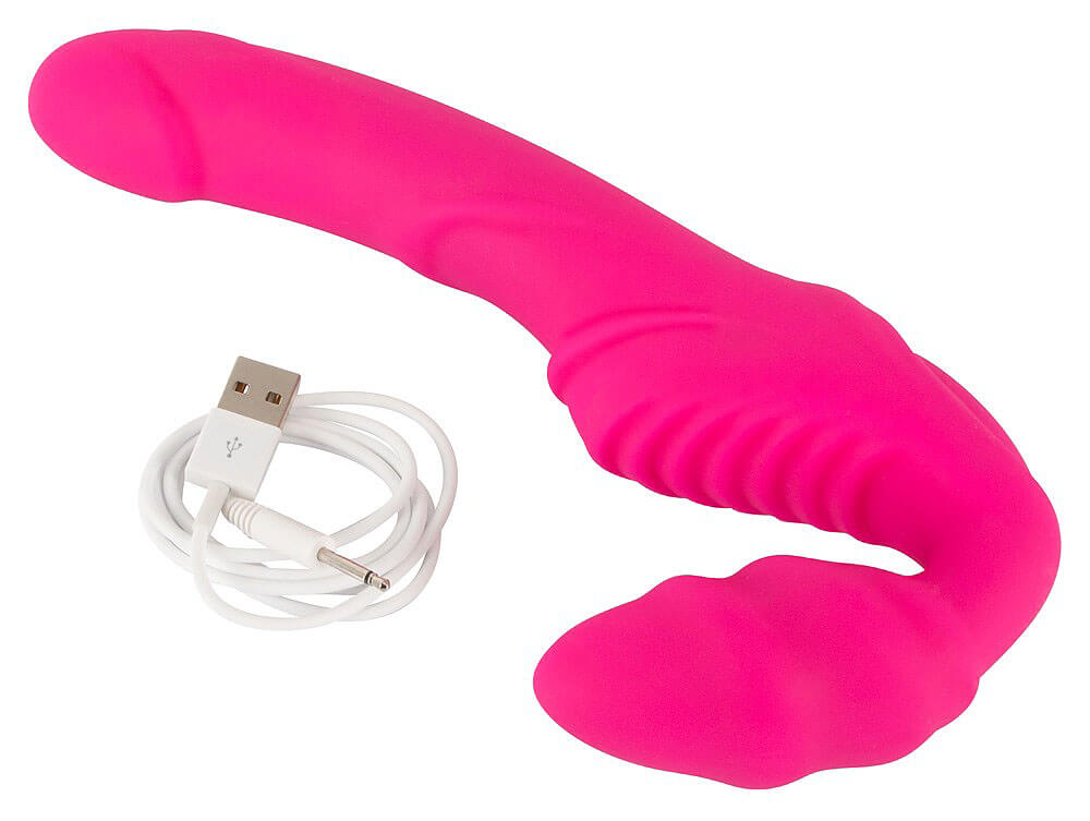 Dámsky strapless strap-on vibrátor You2Toys ružový silikónový