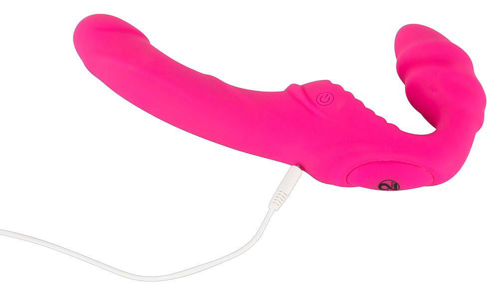 Dámsky strapless strap-on vibrátor You2Toys ružový silikónový