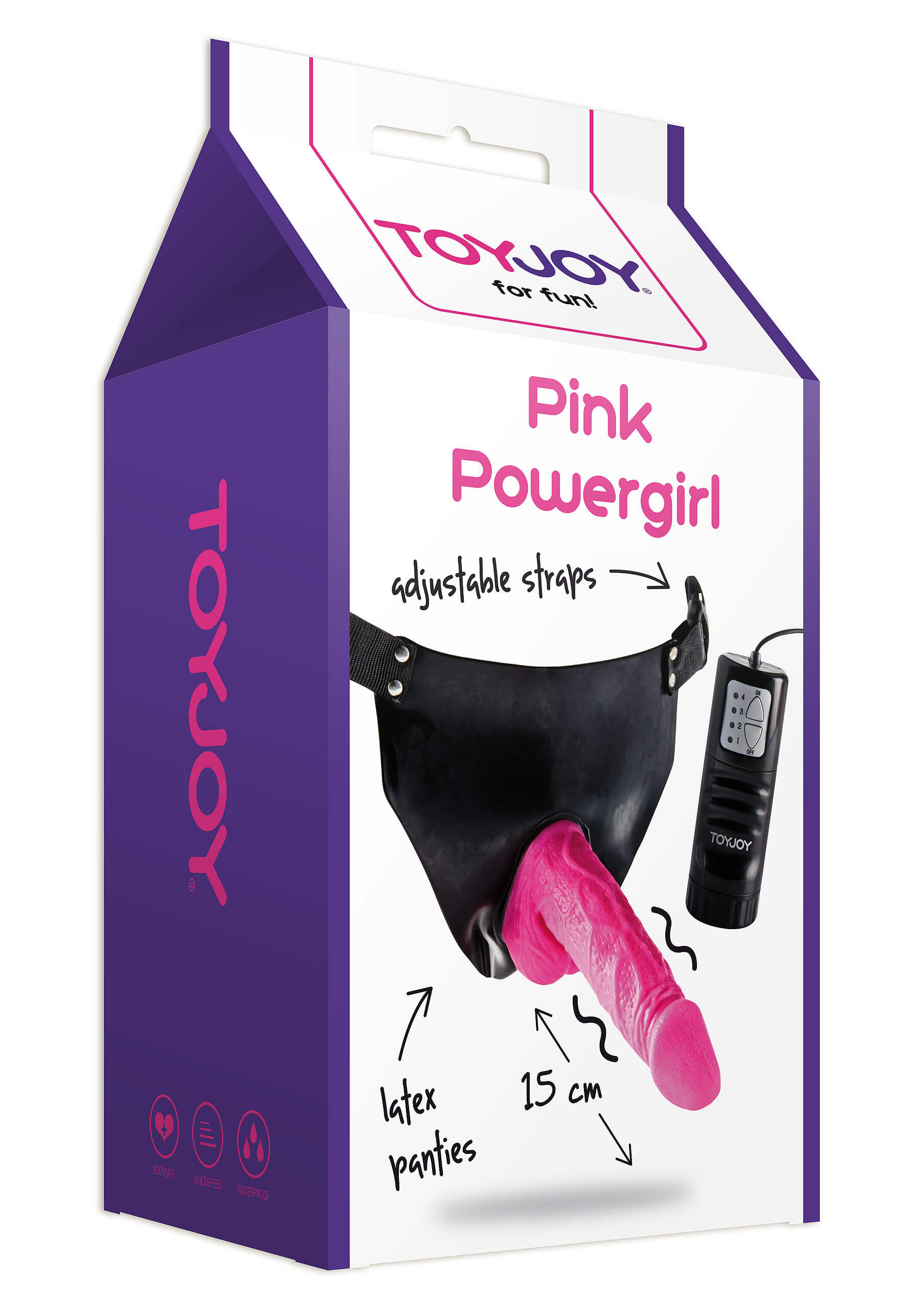 Pink Powergirl - pripínacie vibračné dildo