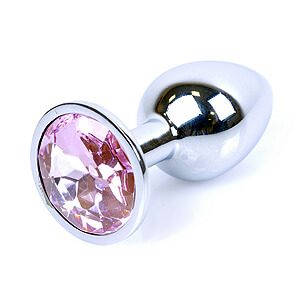 Boss Series Jewellery Silver Plug ROSE - strieborný análny kolík s drahokamom 7 x 2,7 cm