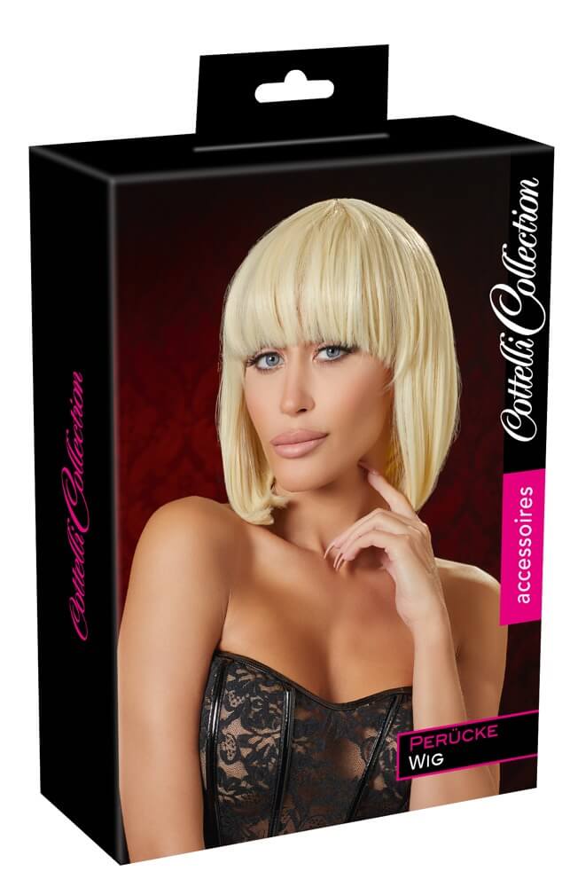 Cottelli Collection Accessories Wig Bob Blond, blond parochňa s krátkymi vlasmi 28 cm