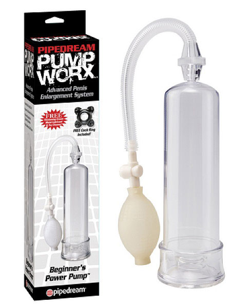 Pump Worx Beginners Power Pump (Clear), vákuová pumpa na penis