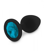 RelaXxxx Silicone Plug M čierna/modrá silikónový análny šperk